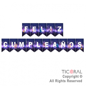 LAS GUERRERAS BANDERIN FELIZ CUMPLE (GM) X 1